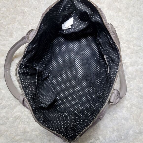 Maurices Grey Fringe Tassle Keychain Faux Leather Shoulder Bag Satchel - Picture 8 of 10